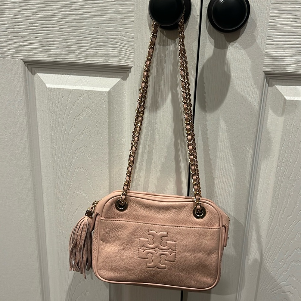 Authentic Tory Burch, tassel leather Crossbody bag.
